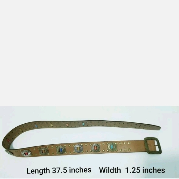Soulier Leather Embroidered Studded South Western cowboy farmhouse boho belt main image 8